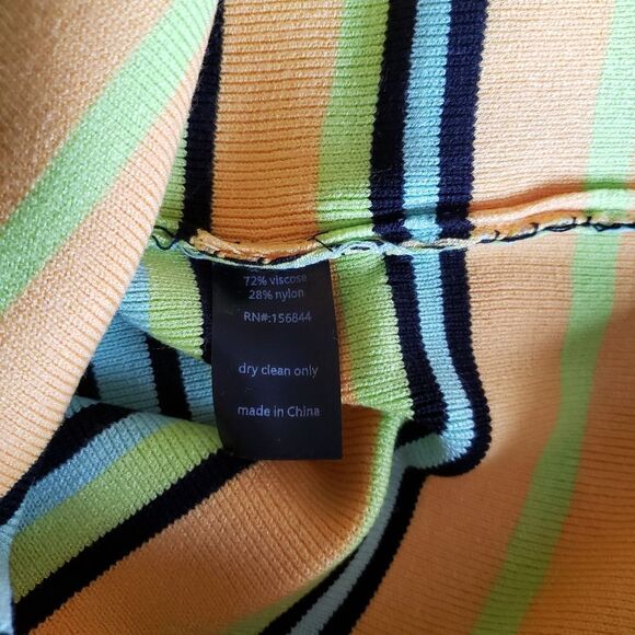 Le Superbe Oaxaca Multi Stripe Rib Knit Pencil Skirt Women's Size Medium - Picture 7 of 9